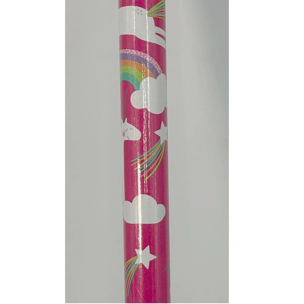 Bella Lux Pink Unicorn Rainbow Gift Wrap Roll Heavy Weight 30 SqFt 109-09